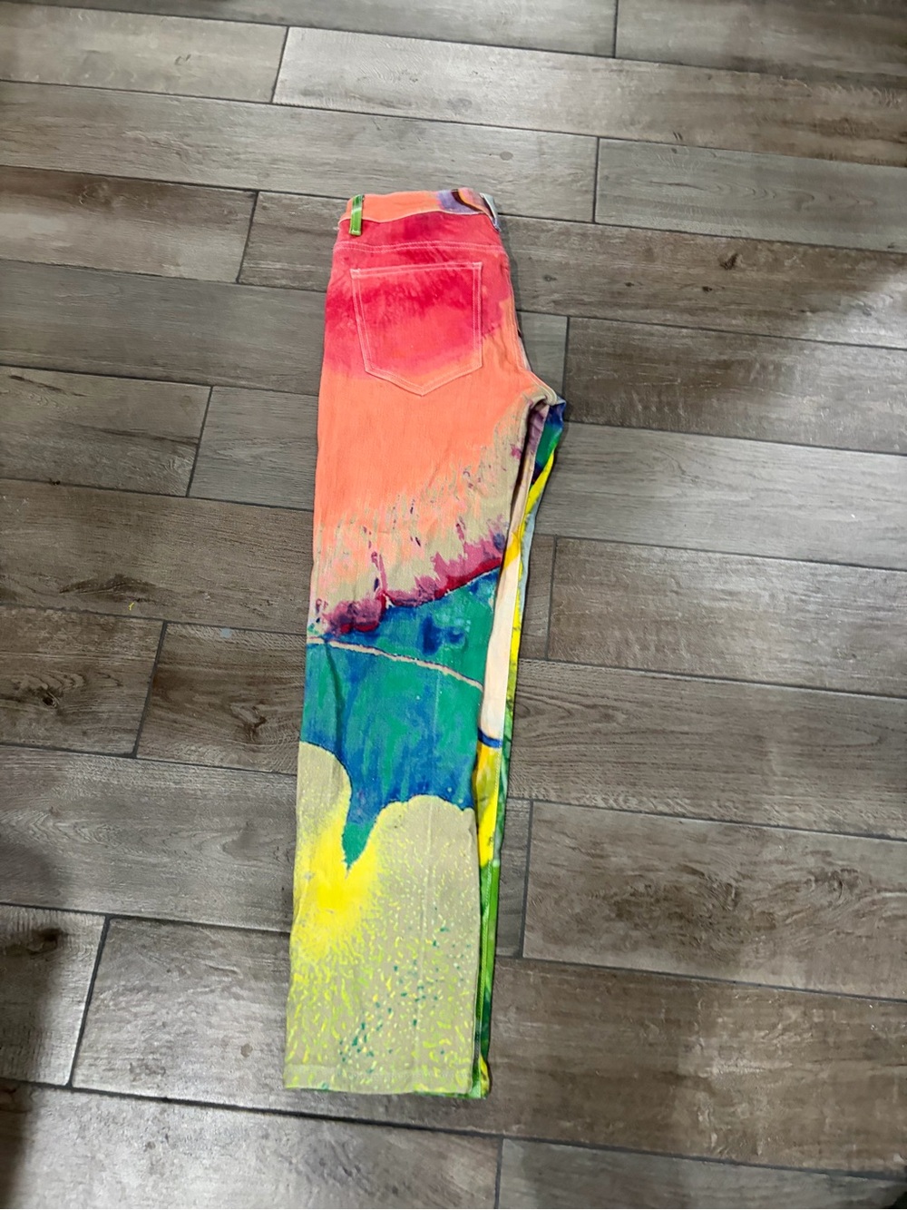 Multicolor Abstract Paint-Splash Jeans - Picture 7 of 13